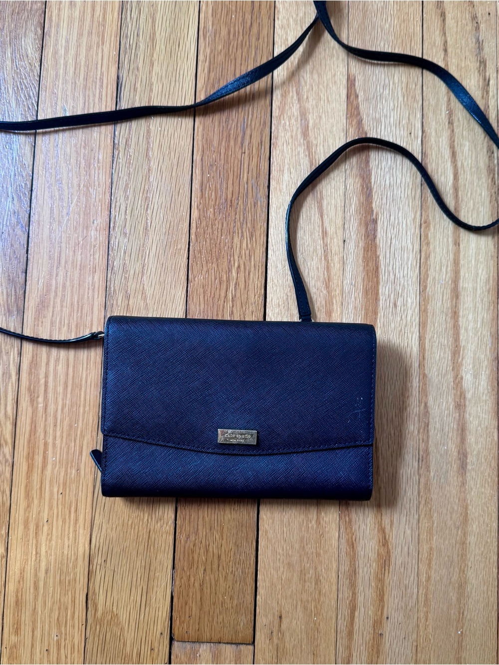 kate spade navy crossbody bag with gold hardware